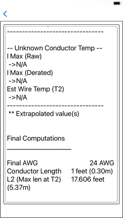 Wire (AWG) Calculator Screenshots