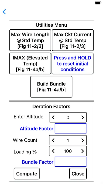 Wire (AWG) Calculator Screenshots