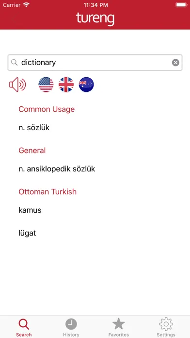 Capturas de tela do Tureng Dictionary