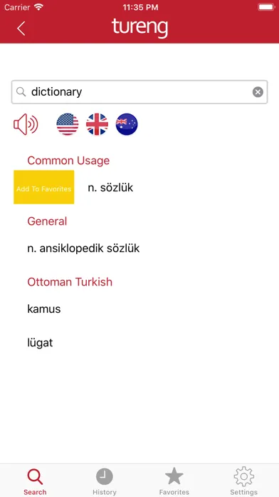Capturas de tela do Tureng Dictionary