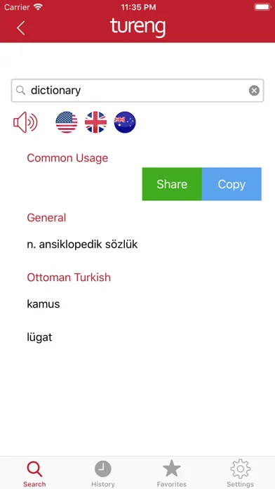 Capturas de tela do Tureng Dictionary