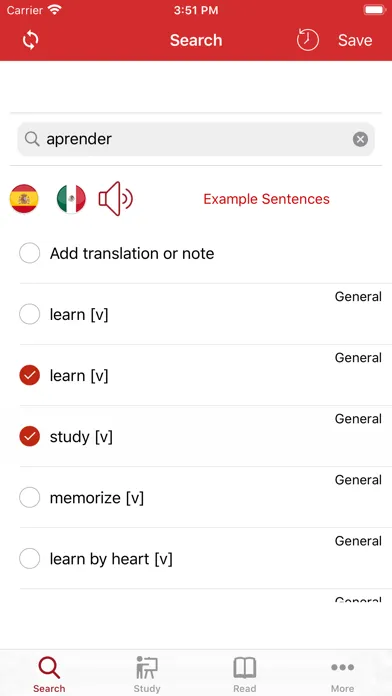 Capturas de pantalla de Spanish Vocabulary Notebook