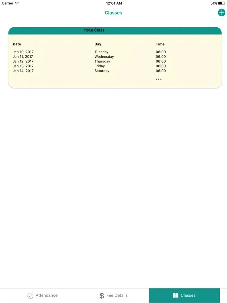 Class Fees Scheduler iPad 应用截图