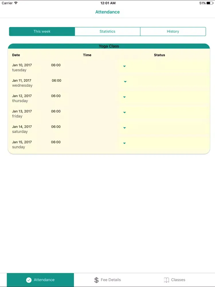 Class Fees Scheduler iPad 应用截图
