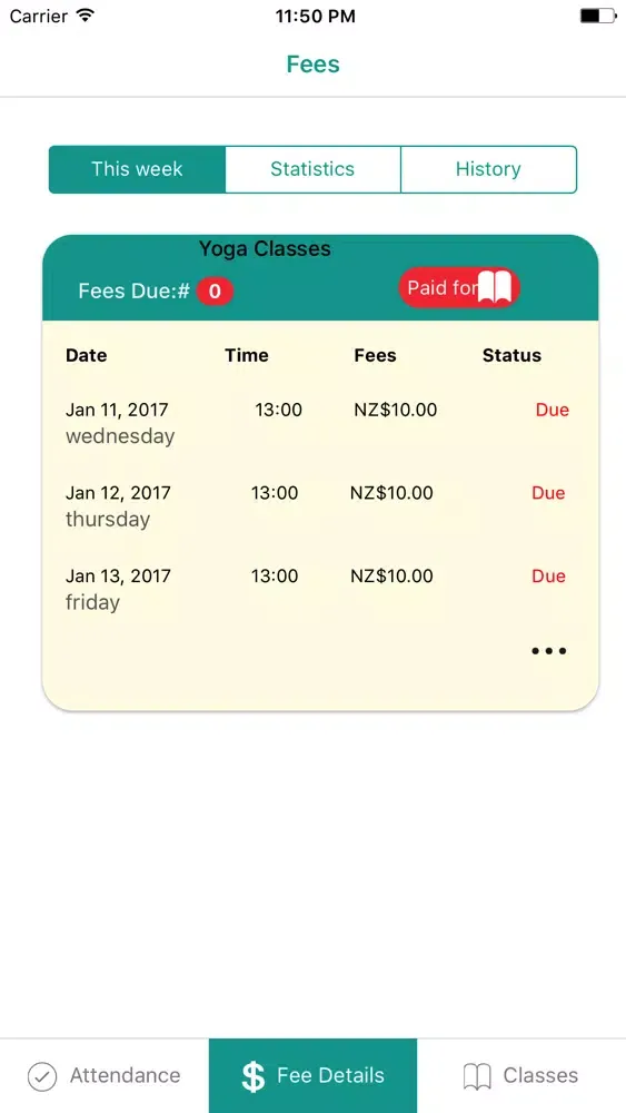 Class Fees Scheduler应用截图