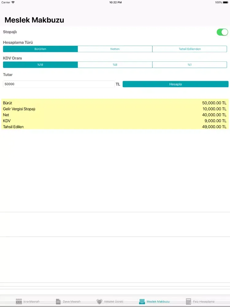 İcra Dosyası Hesaplama iPad  سکرین شاٹس