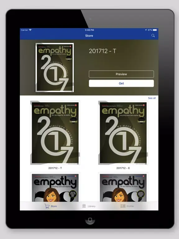 Captures d'écran de Empathy Magazine iPad 