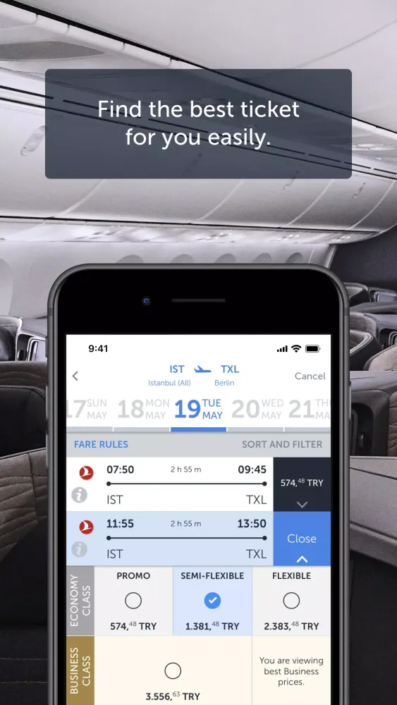 Ảnh chụp màn hình của Turkish Airlines