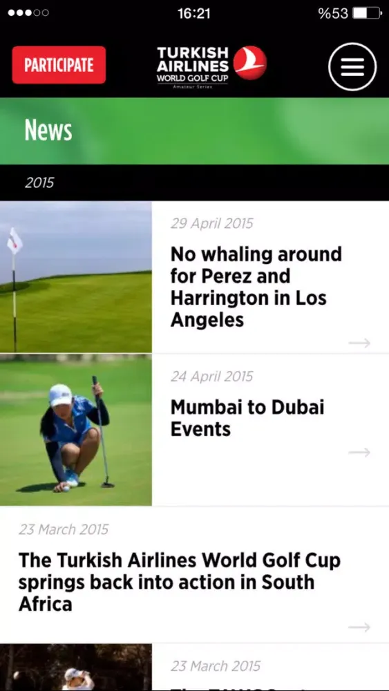 Capturas de pantalla de Turkish Airlines World Golf Cup