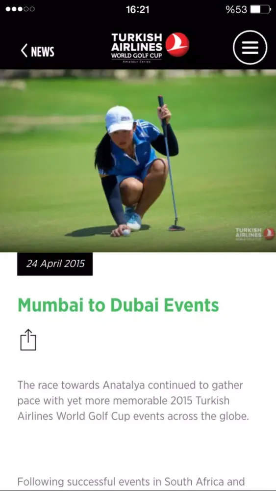 Capturas de pantalla de Turkish Airlines World Golf Cup