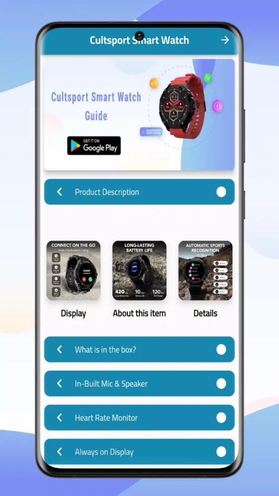 Cultsport Smart Watch Guide Screenshots