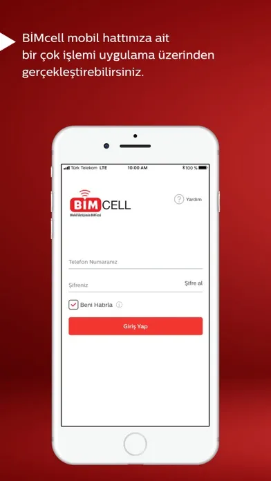 Ảnh chụp màn hình của Bimcell Online İşlemler