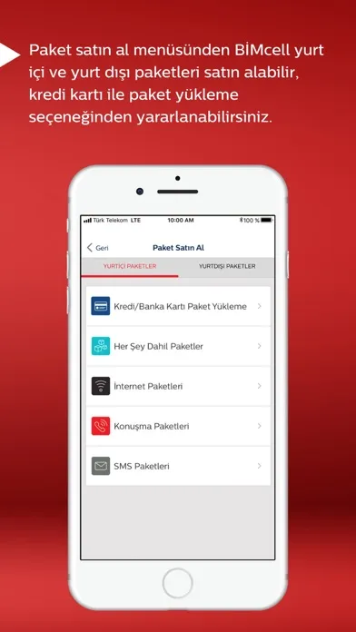 Ảnh chụp màn hình của Bimcell Online İşlemler