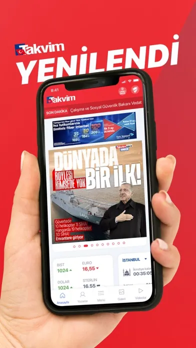 Screenshot di Takvim, Son dakika haberleri