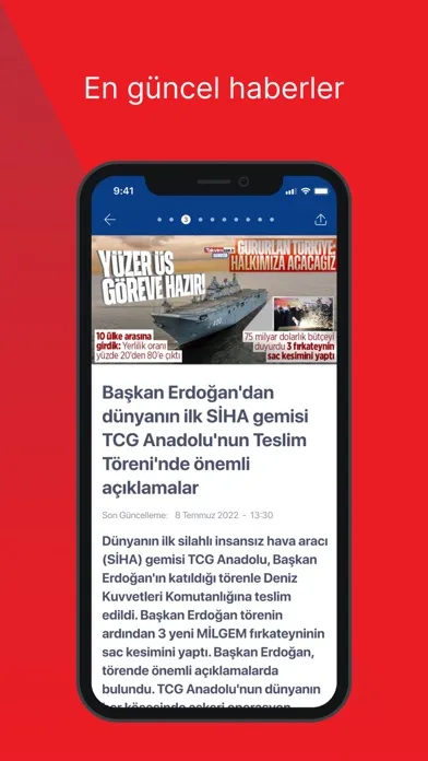 Screenshot di Takvim, Son dakika haberleri