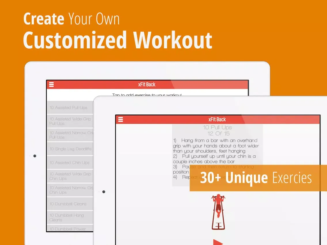 xFit Back Workout – 0-20 Pull Ups for Lean Shredded Lat, Rhomboid and Trap Muscles iPad  Screenshots