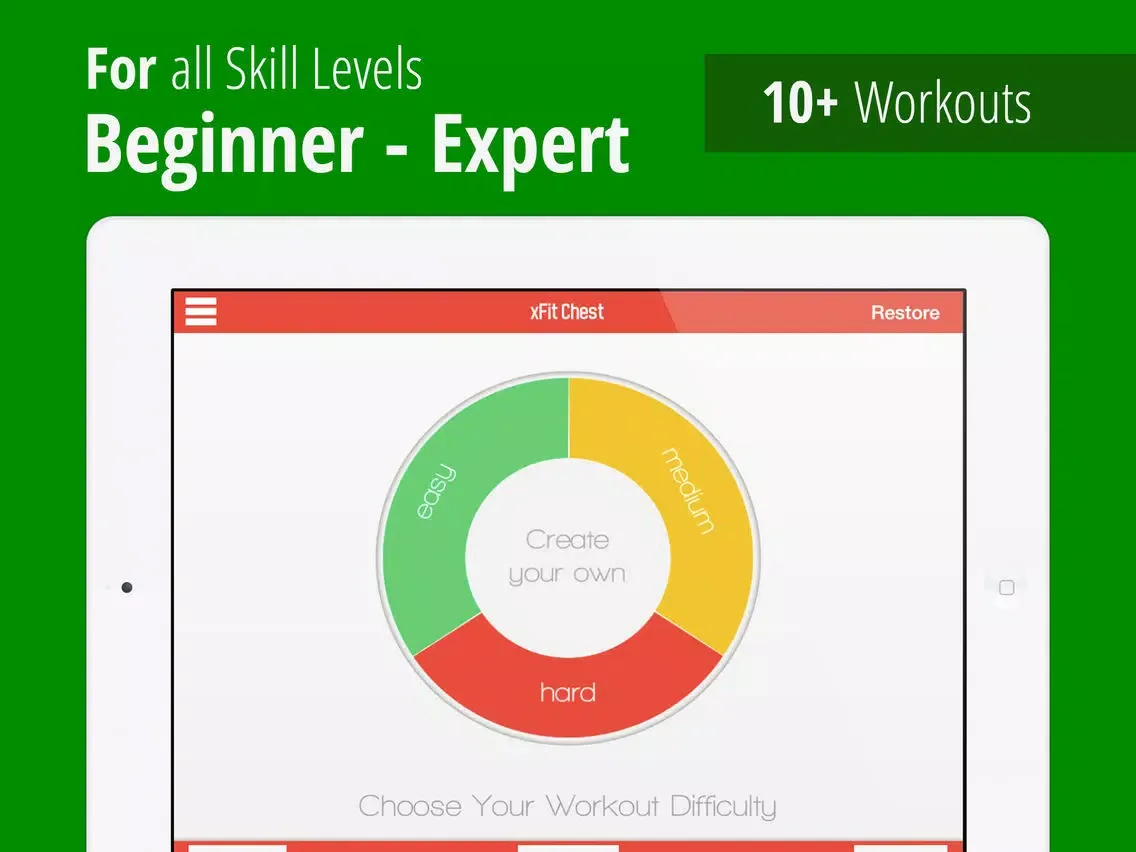 xFit Chest – Daily Workout for Perfect Lean Sculpted Pecs iPad  Screenshots