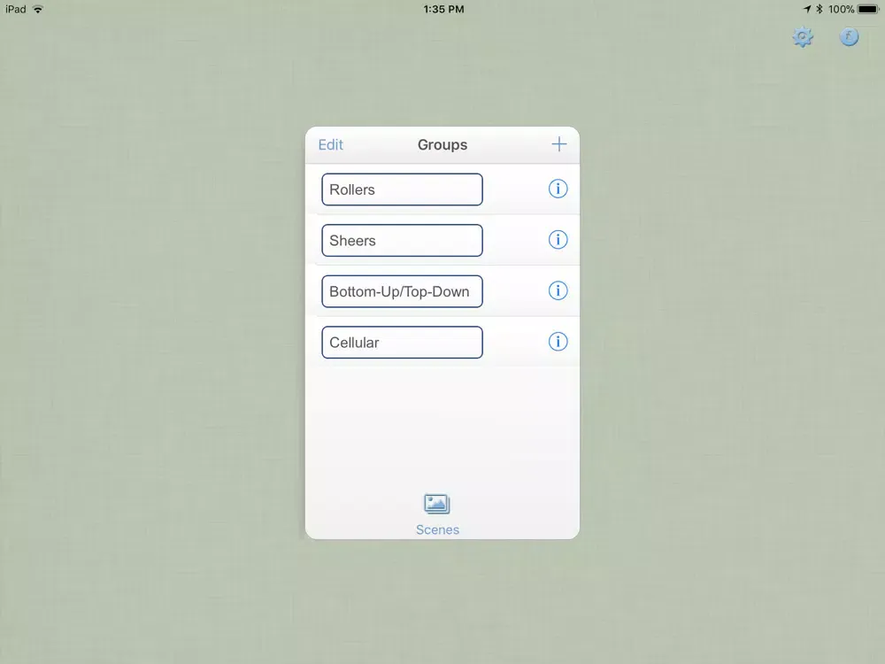 Momenta™ Shade Remote iPad  স্ক্রিনশট