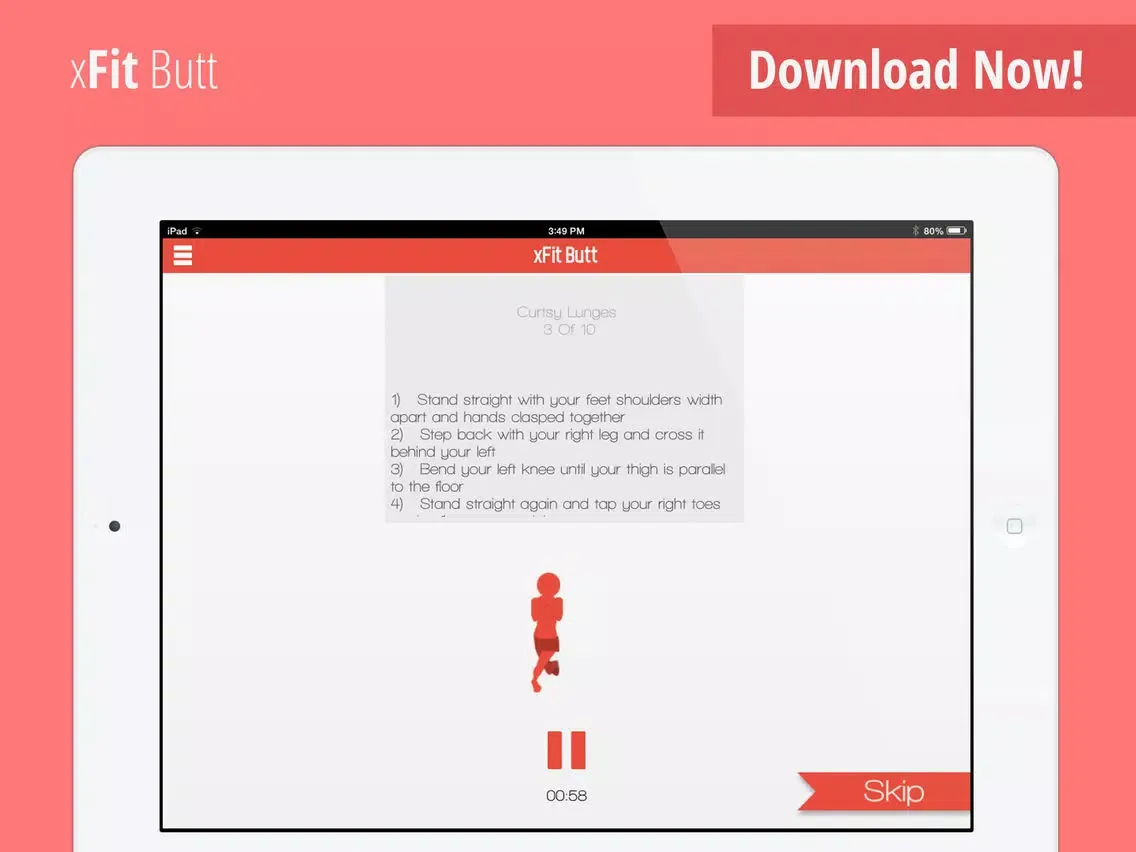 xFit Butt – Daily Personal Workout Trainer for Sexy Buns of Steel iPad  Screenshots