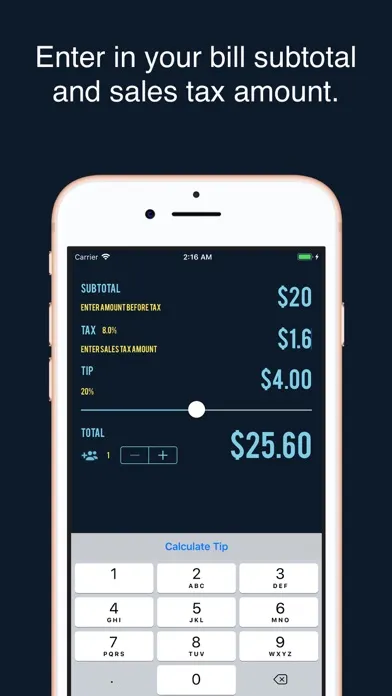 Screenshot di Tipping & Splitting Calculator