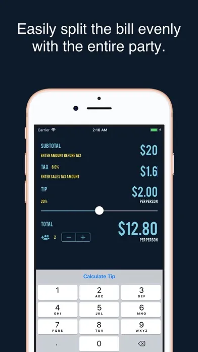 Screenshot di Tipping & Splitting Calculator