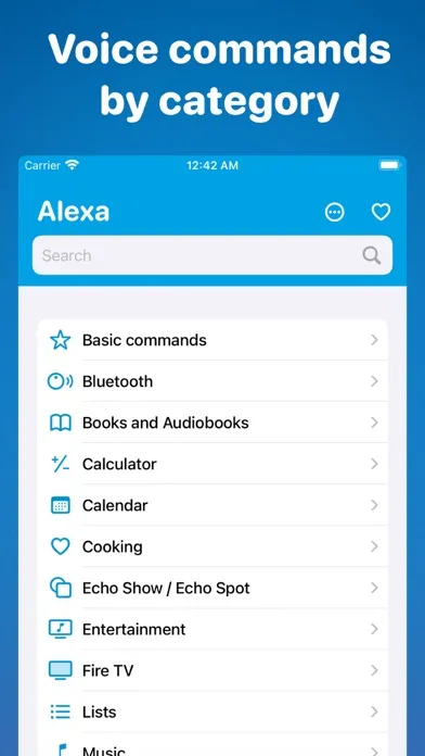 Capturas de tela do Commands for Alexa and Siri