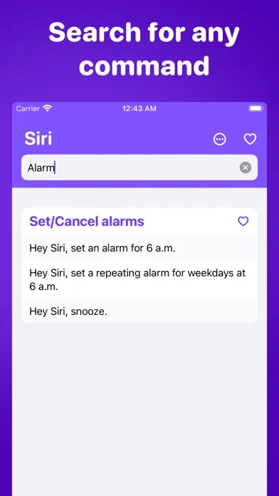 Capturas de tela do Commands for Alexa and Siri