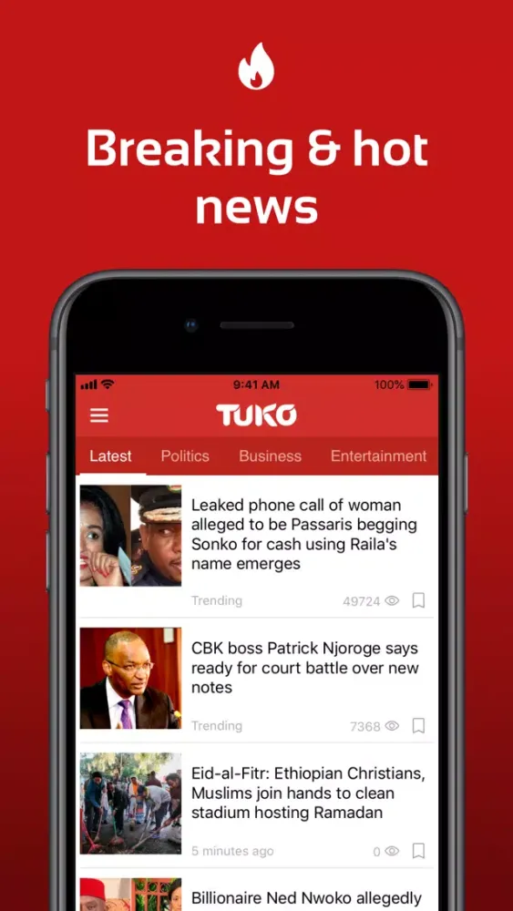Tangkapan skrin Kenya News TUKO.co.ke