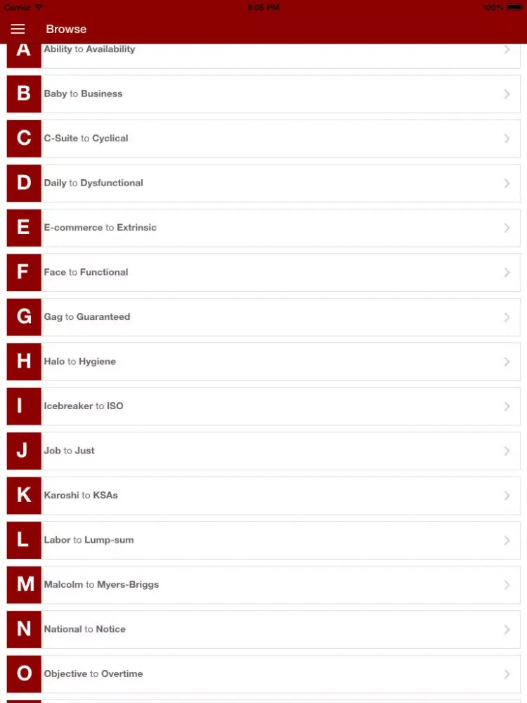 HRM Dictionary iPad  Ekran Görüntüleri