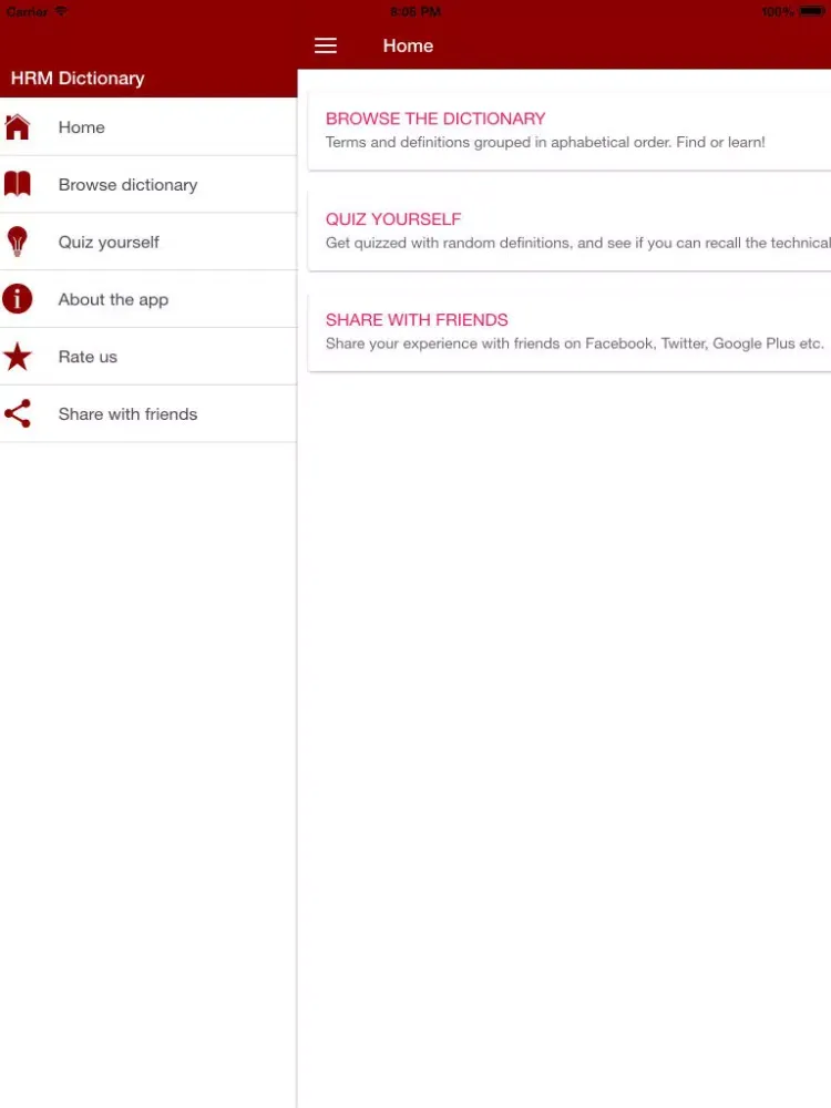 HRM Dictionary iPad  Ekran Görüntüleri