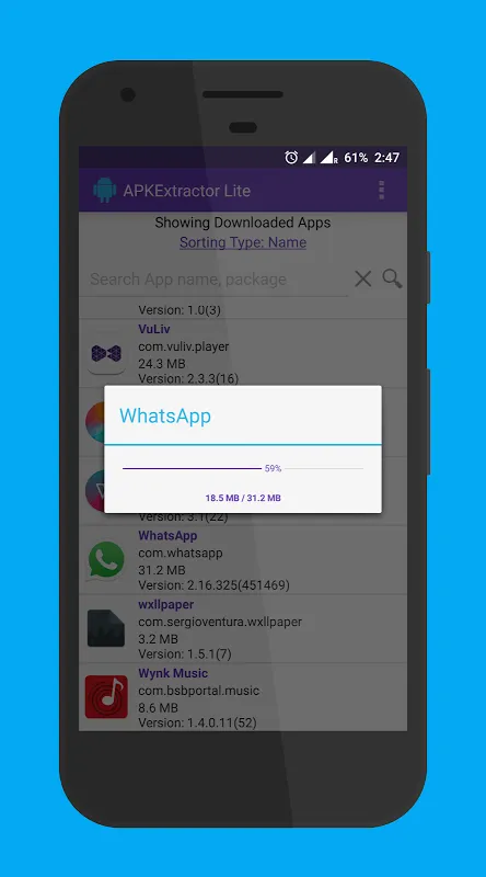 Tangkapan skrin APKExtractor Lite
