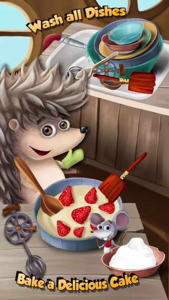 Tangkapan skrin Forest Animals Chores and Cleanup, Arts and Crafts, Cake Bakery, Movies and Fun Adventures - Kids Game