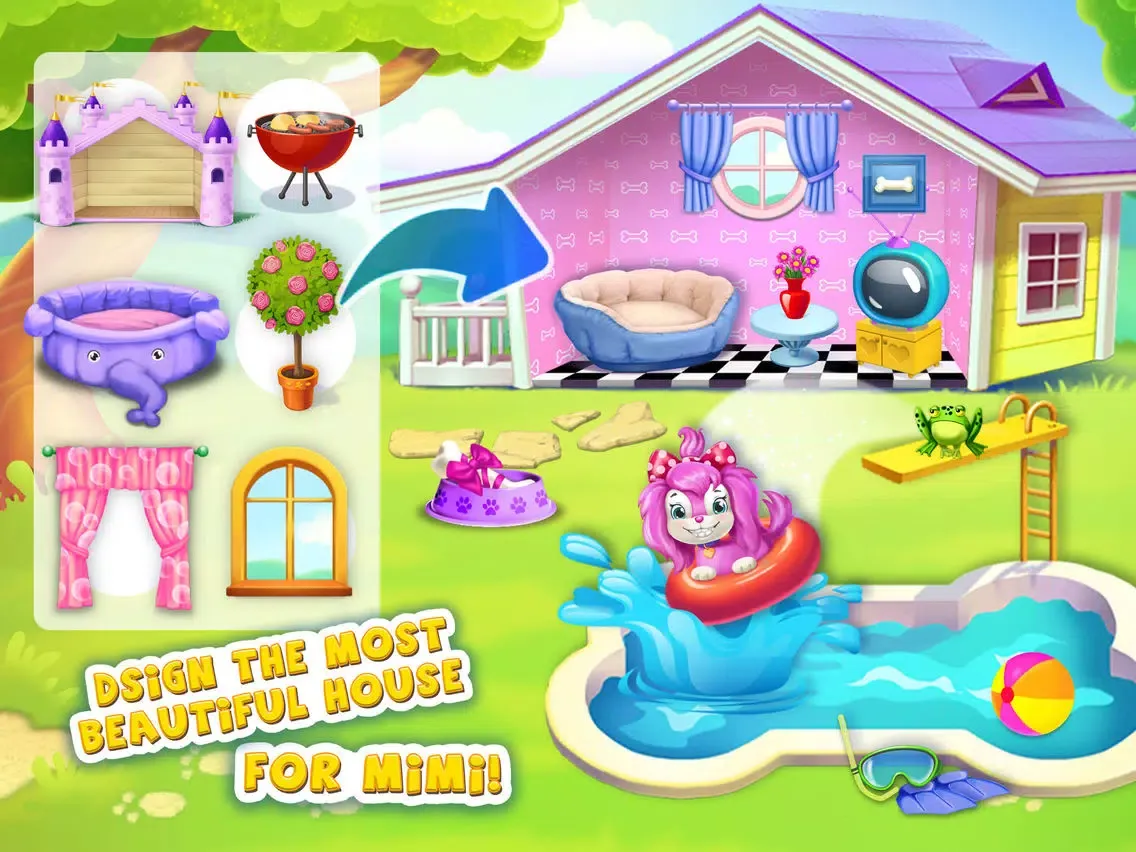 Tangkapan skrin Pink Dog Mimi - My Virtual Pet - No Ads iPad 