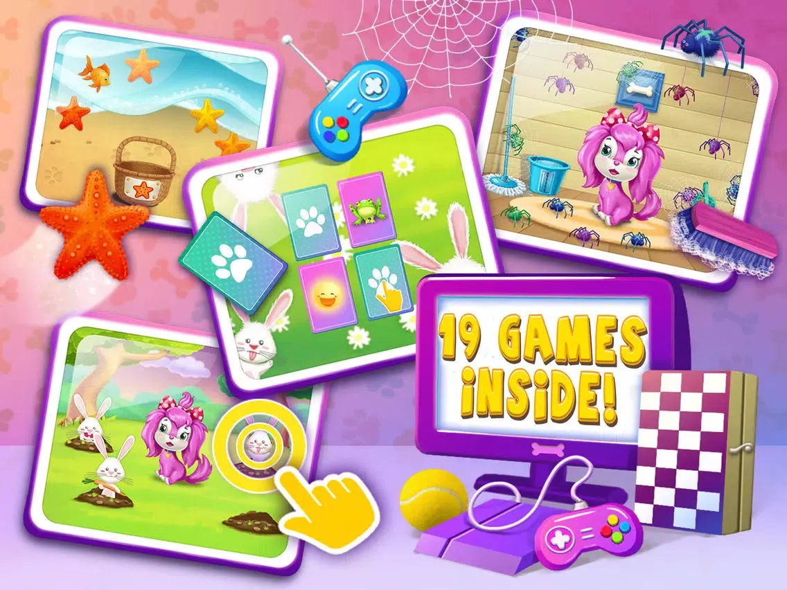 Tangkapan skrin Pink Dog Mimi - My Virtual Pet - No Ads iPad 
