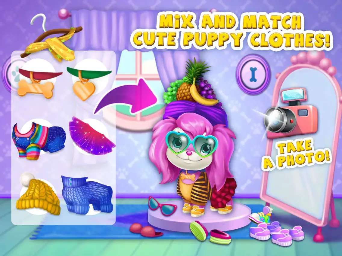 Tangkapan skrin Pink Dog Mimi - My Virtual Pet - No Ads iPad 