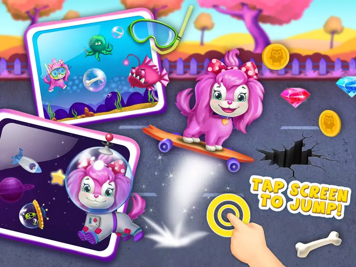 Tangkapan skrin Pink Dog Mimi - My Virtual Pet - No Ads iPad 