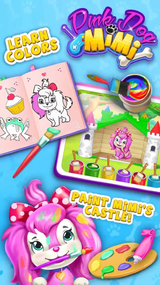 Tangkapan skrin Pink Dog Mimi - My Virtual Pet - No Ads