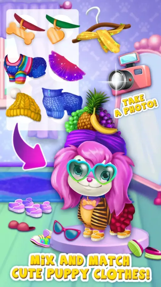 Tangkapan skrin Pink Dog Mimi - My Virtual Pet - No Ads