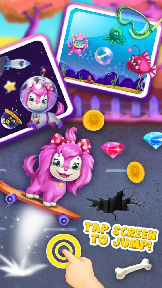Tangkapan skrin Pink Dog Mimi - My Virtual Pet - No Ads