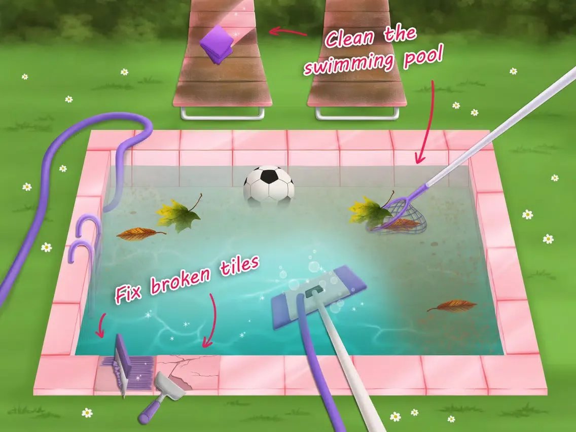 Sweet Baby Girl Cleanup 3 House Chores, Car Wash and Pony Care - Kids Game iPad  স্ক্রিনশট