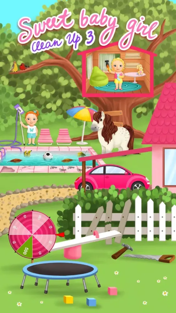 Sweet Baby Girl Cleanup 3 House Chores, Car Wash and Pony Care - Kids Game স্ক্রিনশট