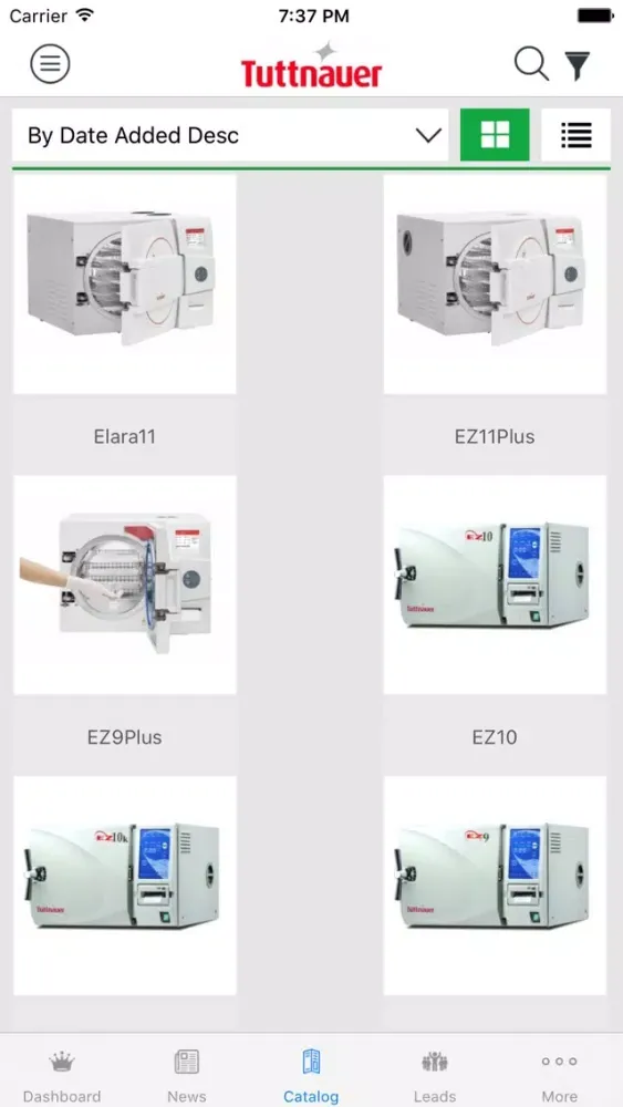Zrzuty ekranu Tuttnauer USA Dealer App