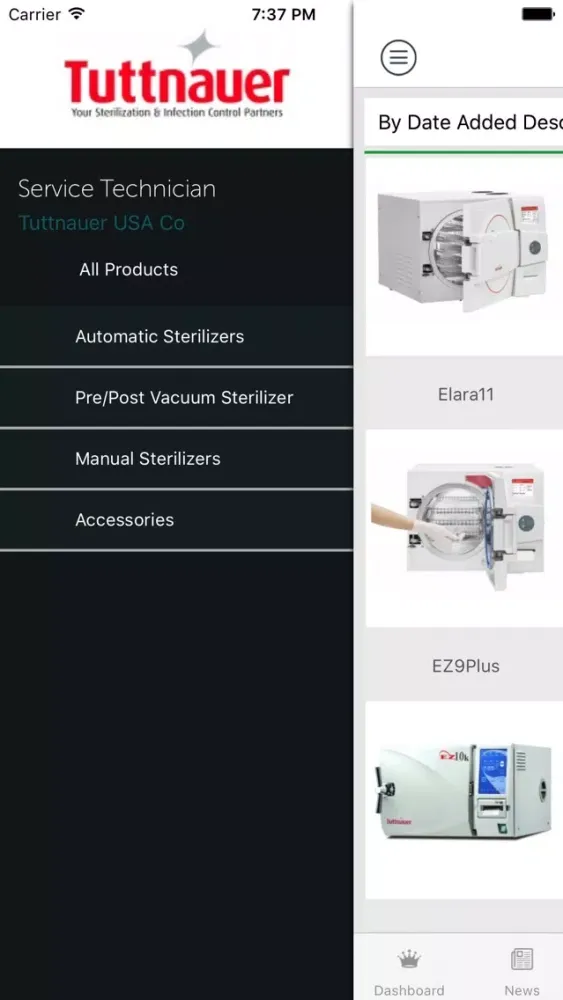 Zrzuty ekranu Tuttnauer USA Dealer App