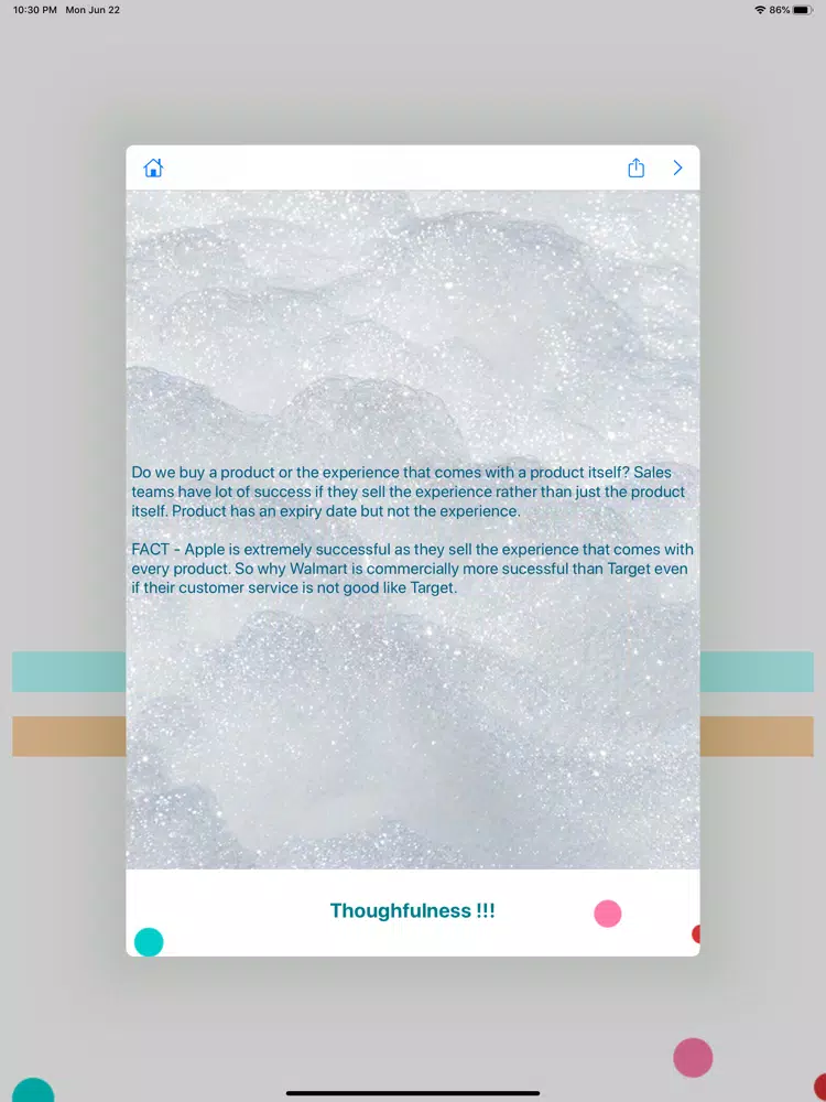Tangkapan layar Thought Provoking with Facts iPad 