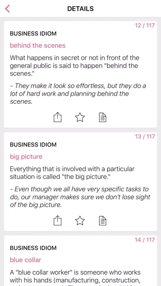Zrzuty ekranu Body Business idioms in English