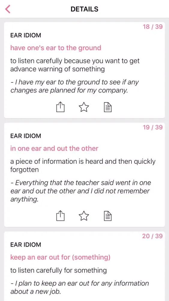 Zrzuty ekranu Body Business idioms in English