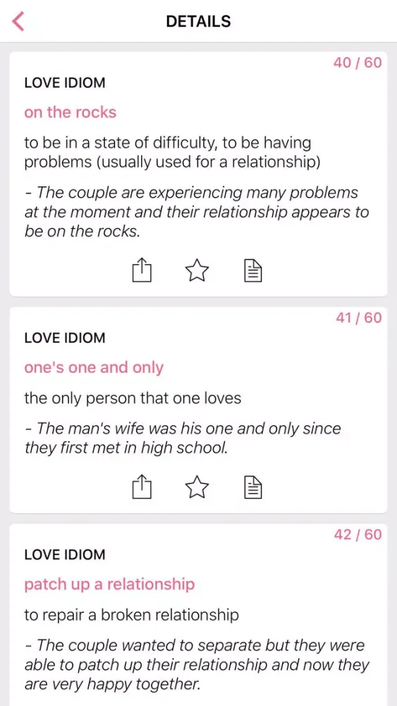 Screenshot di Love Eyes idioms in English