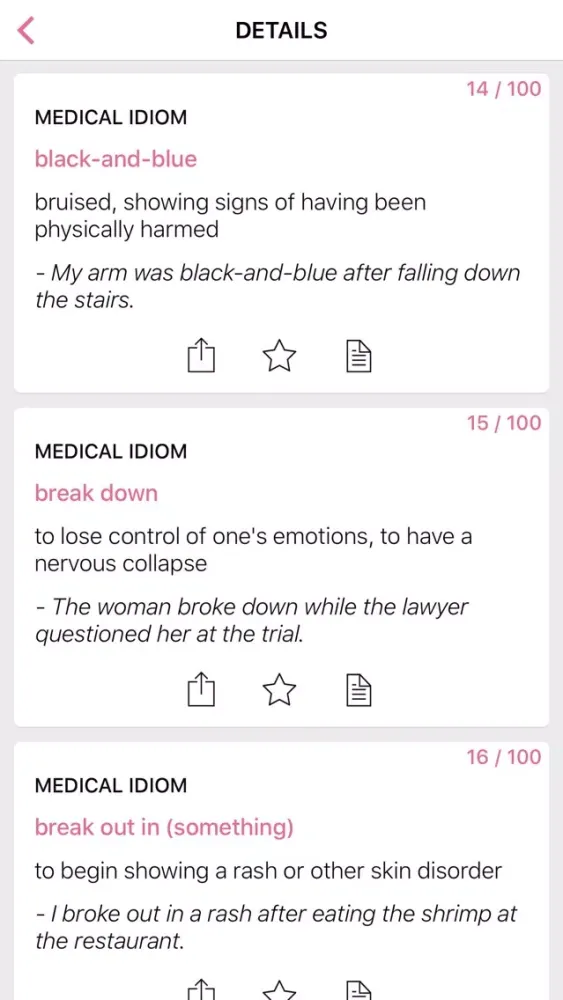Medical Business idioms in English Screenshots