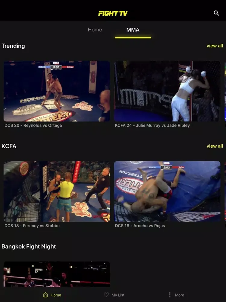 Скриншоты Fight-TV iPad 
