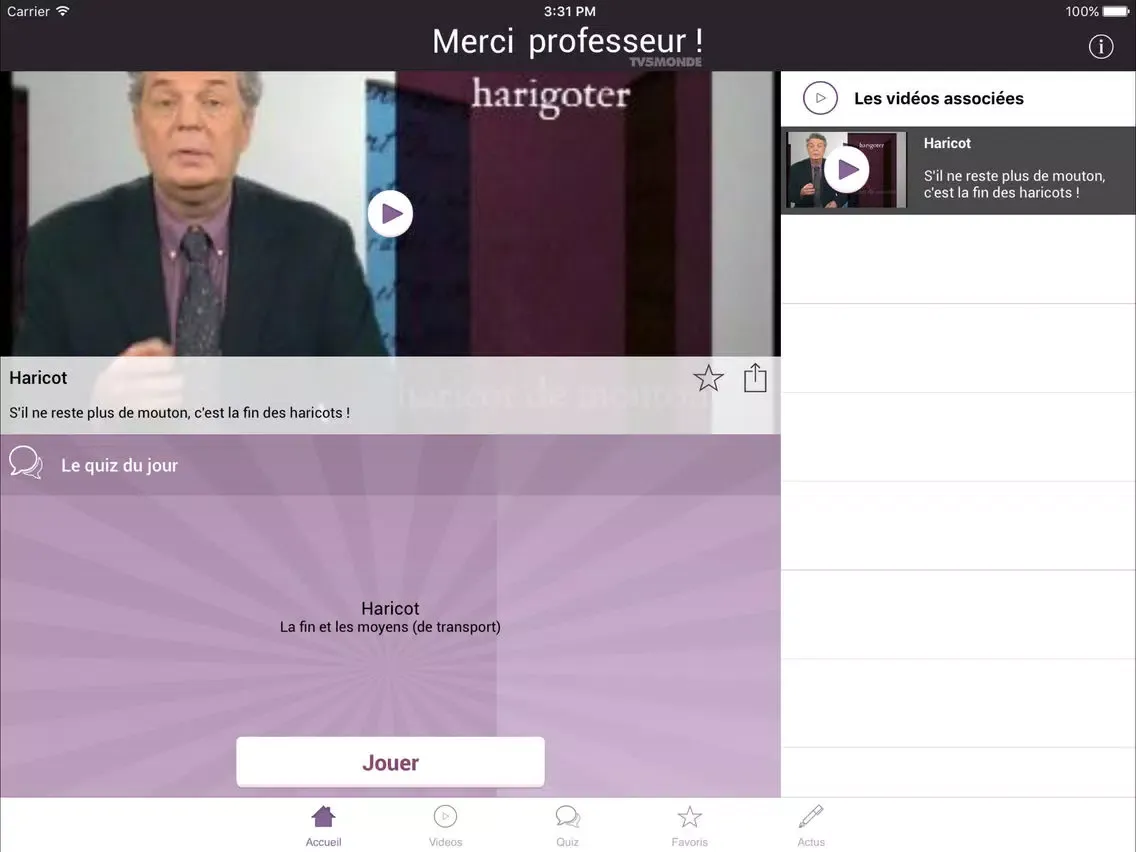 Tangkapan layar Merci Professeur ! iPad 